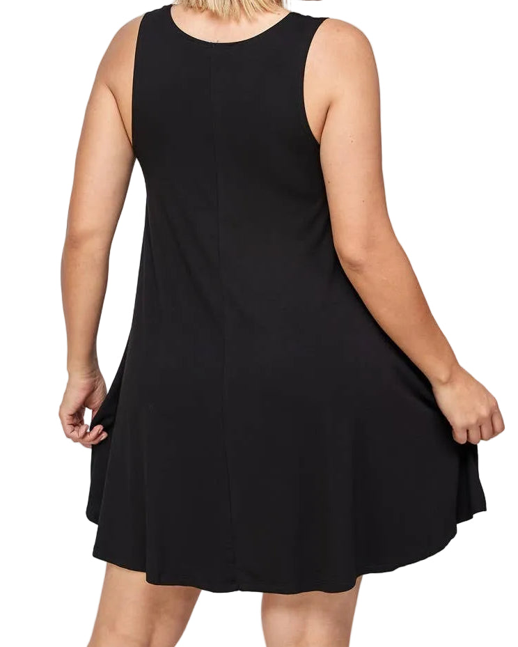 Plus Size Solid Tank Swing Tunic