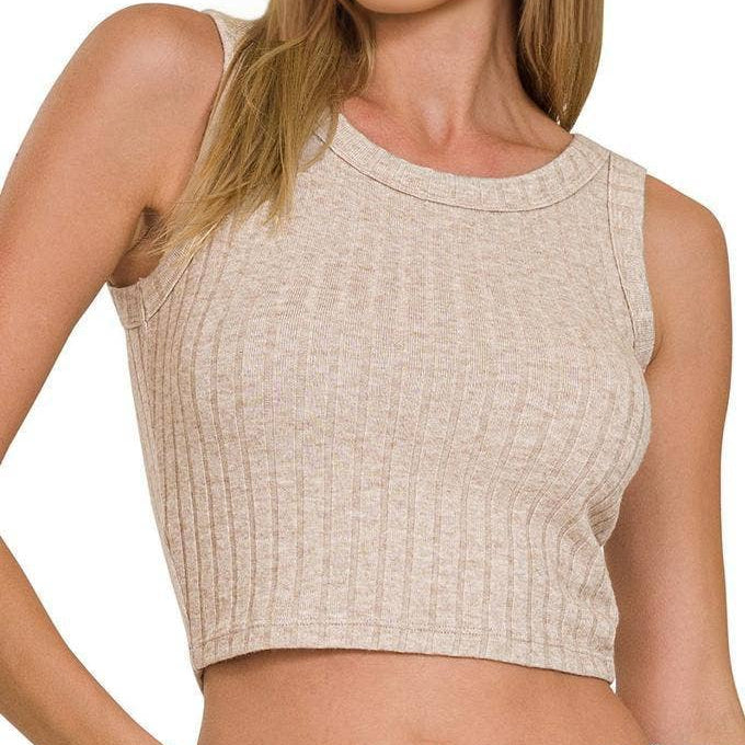 Ribbed Sleeveless Crop Tank