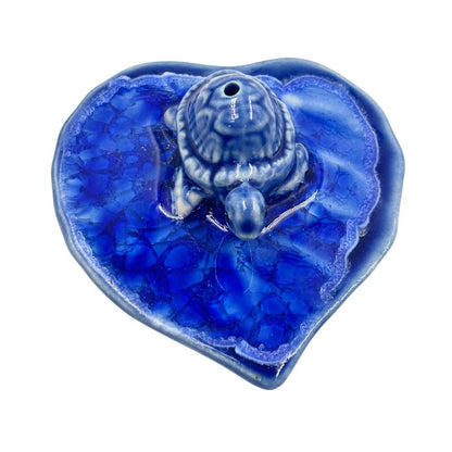 Turtle on Leaf Ceramic Incense Holder