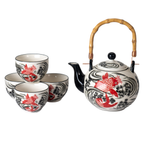 Koi Fish Porcelain Tea Set – 30 oz Teapot with 4 Cups