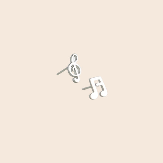 Silver Music Post Earring