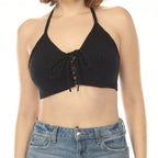 Corset Laced Knit Halter Top