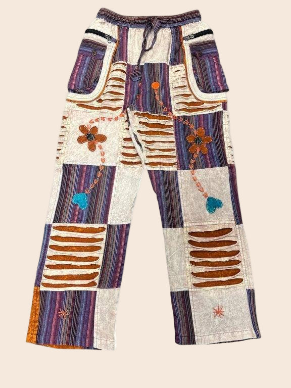 Razor Cut Flower Funky Pants