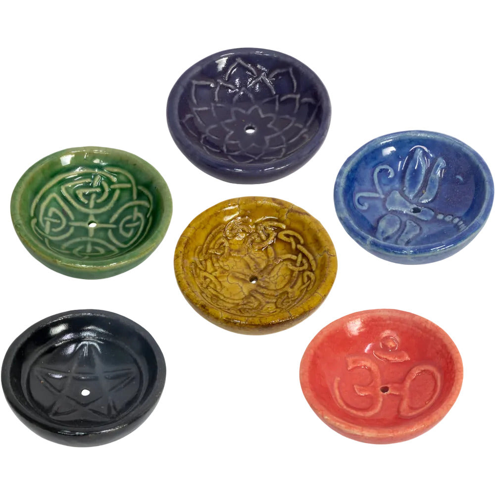 Embossed Ceramic Incense Burner Bowl