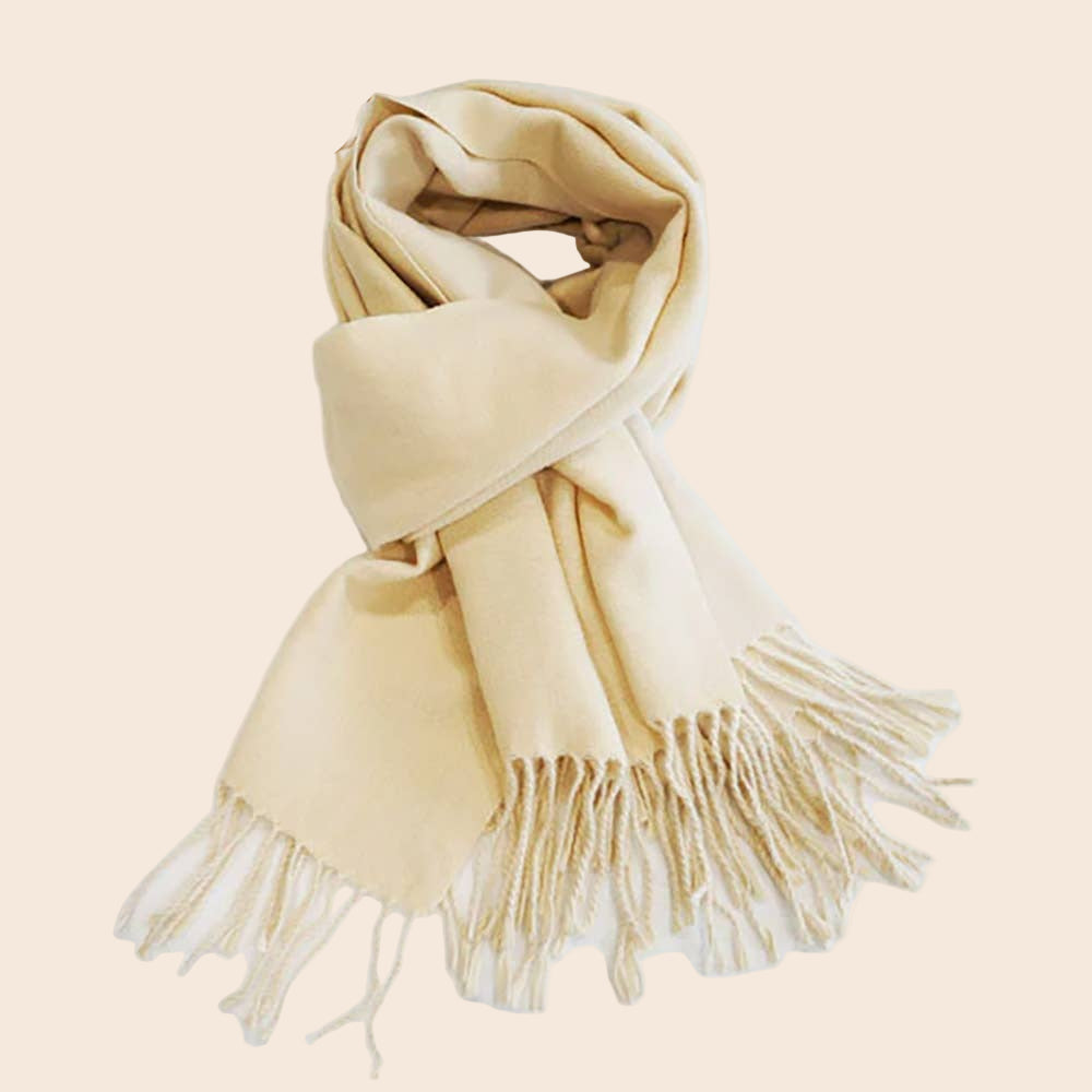 Two-Tone Cashmere Feel Fringe Edge Scarf