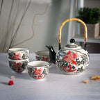 Koi Fish Porcelain Tea Set – 30 oz Teapot with 4 Cups