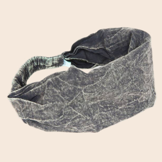 Dark Grey Stonewash Headband