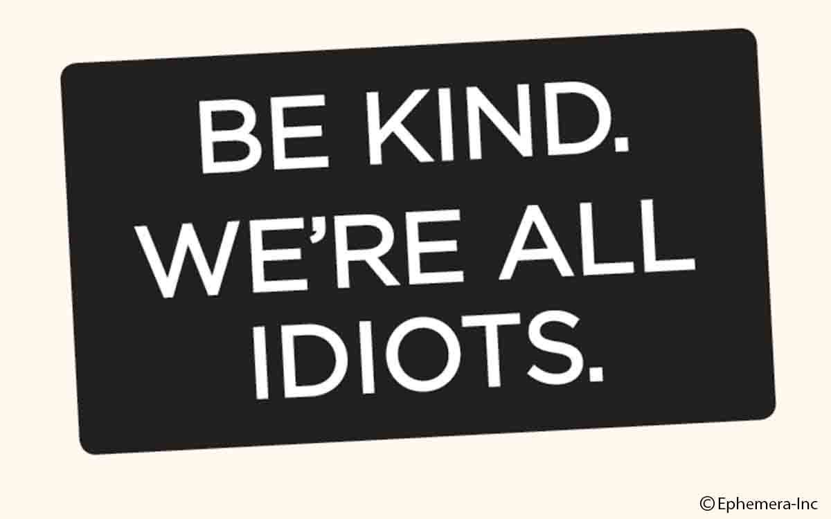 Sticker-Be kind. We're all idiots.