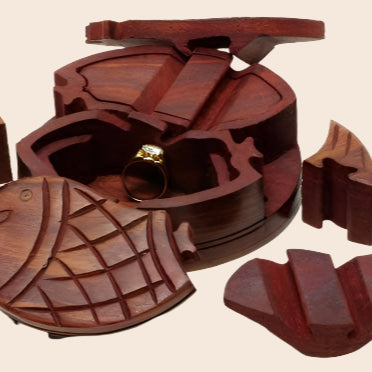 Wood Puzzle Box - Fish