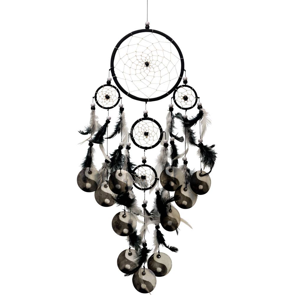 Dreamcatcher Black & White Yin Yang Shells