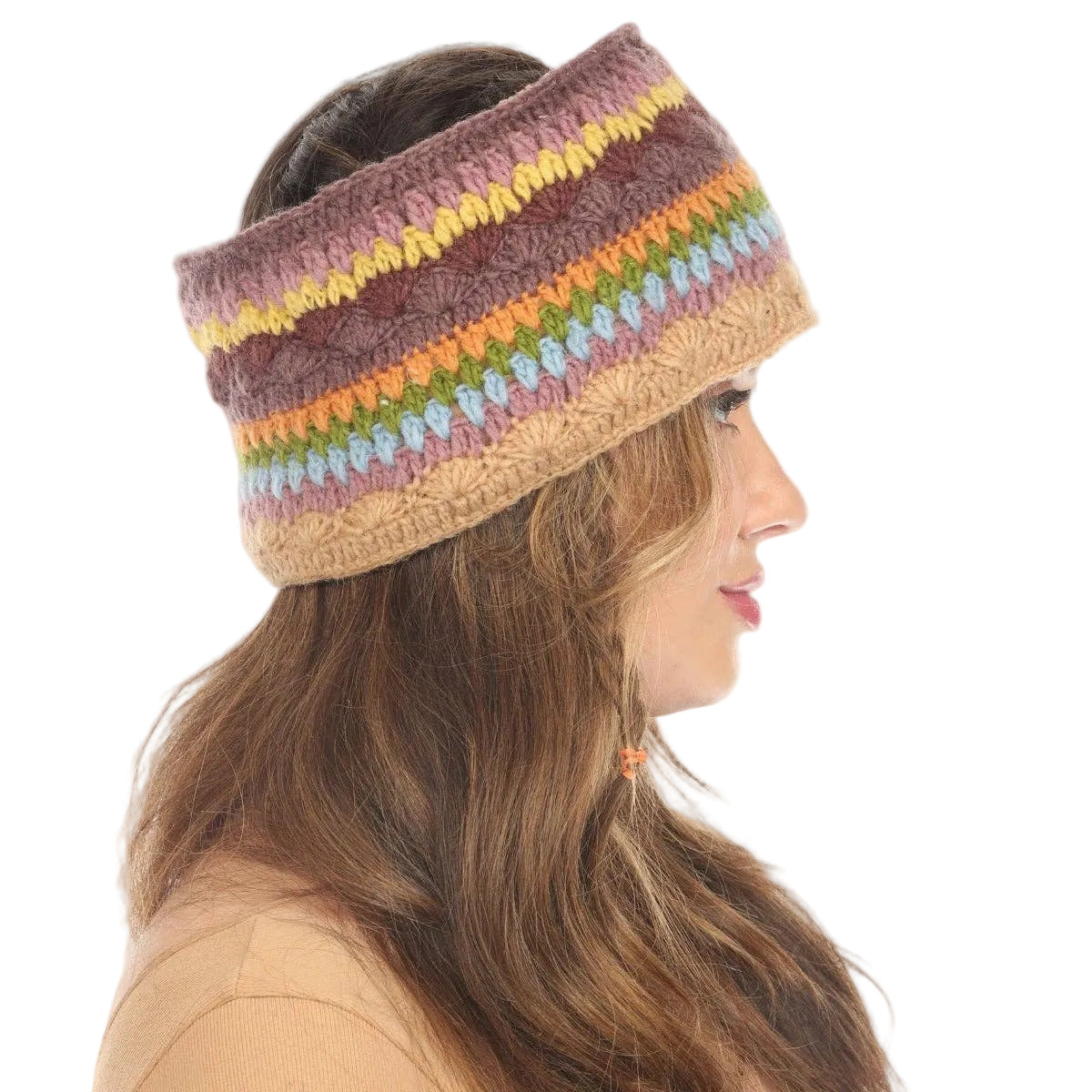 Woolen Motif Crocheted Headband