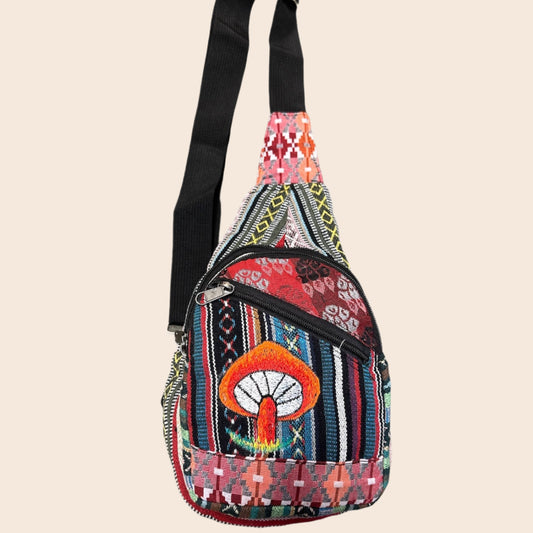 Hemp Multi Patch Mushroom Sling Bag