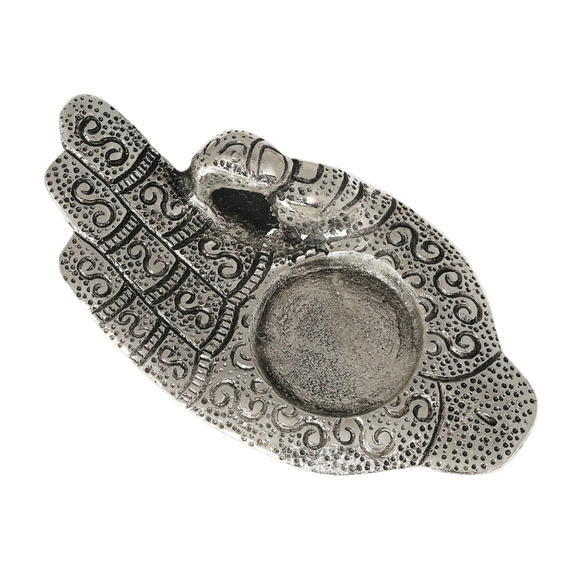 Metal Buddha Hand Candle & Incense Holder