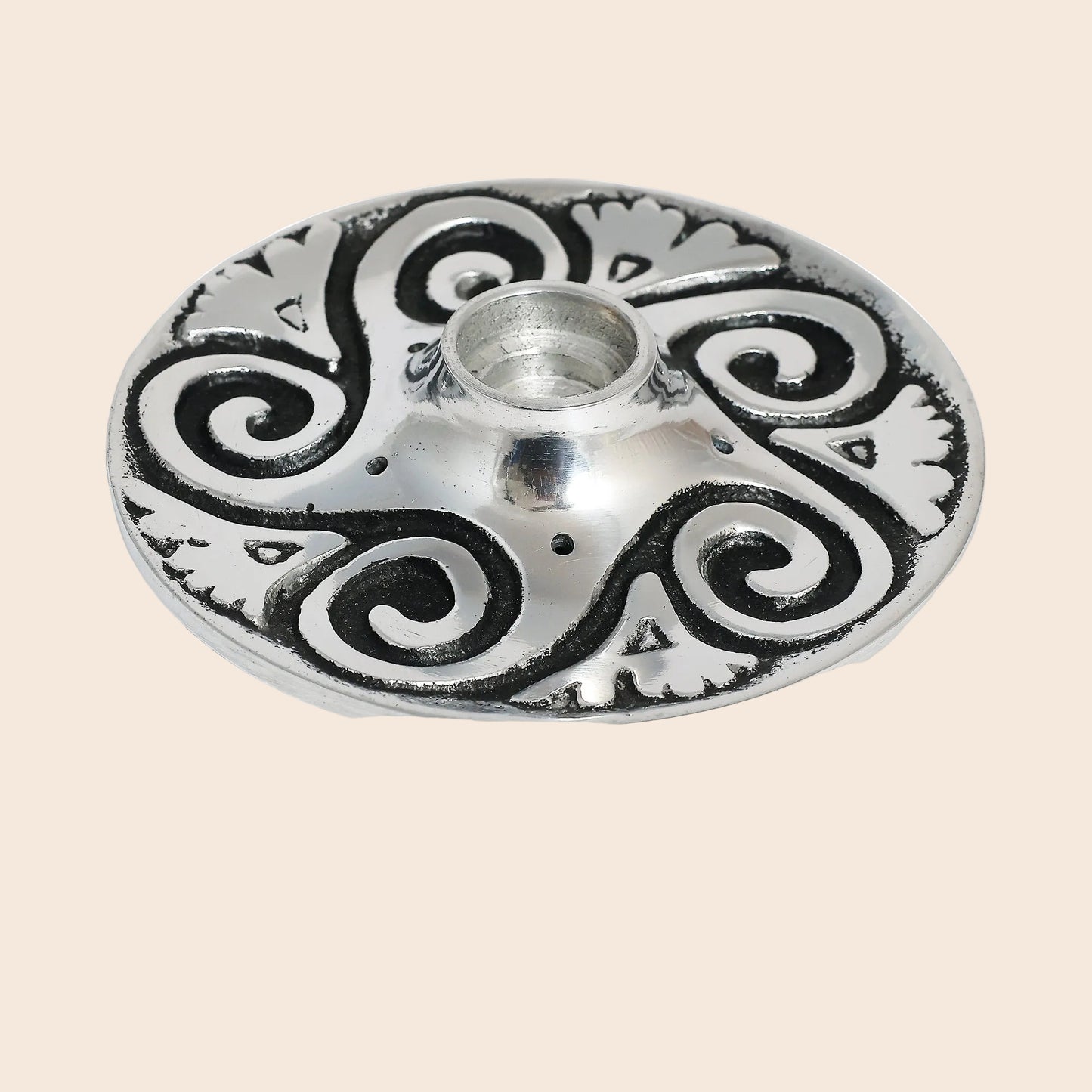 Spiral Metal Chime Candle & Incense Holder