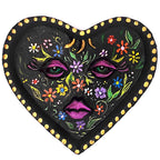 Heart Shaped Floral Face Flat Ashtray