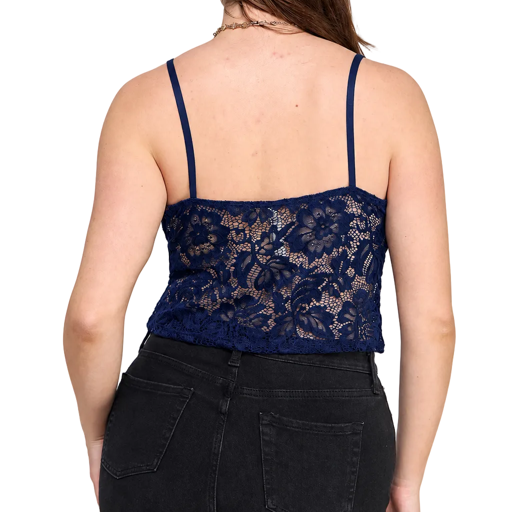 Plus Size Floral Lace Cropped Cami Top