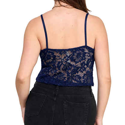Plus Size Floral Lace Cropped Cami Top