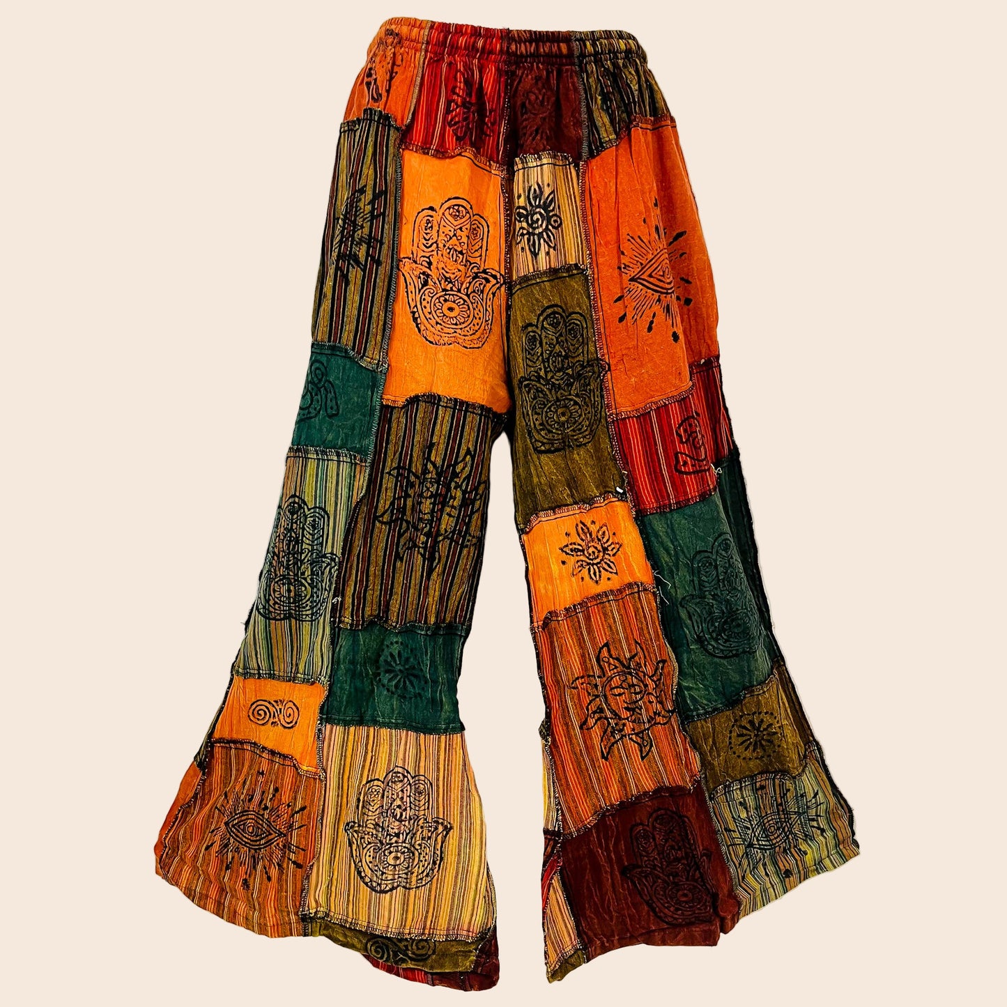 Plus Size Patchwork Wide Leg Palazzo Pant