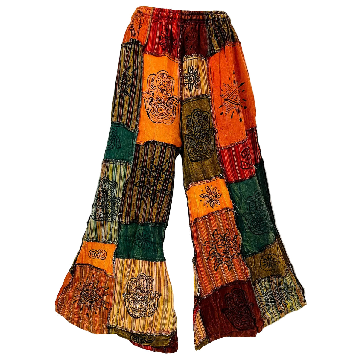 Plus Size Patchwork Wide Leg Palazzo Pant