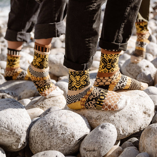 Honey Bee Crew Socks| USA Made Giveback Socks for Polinators