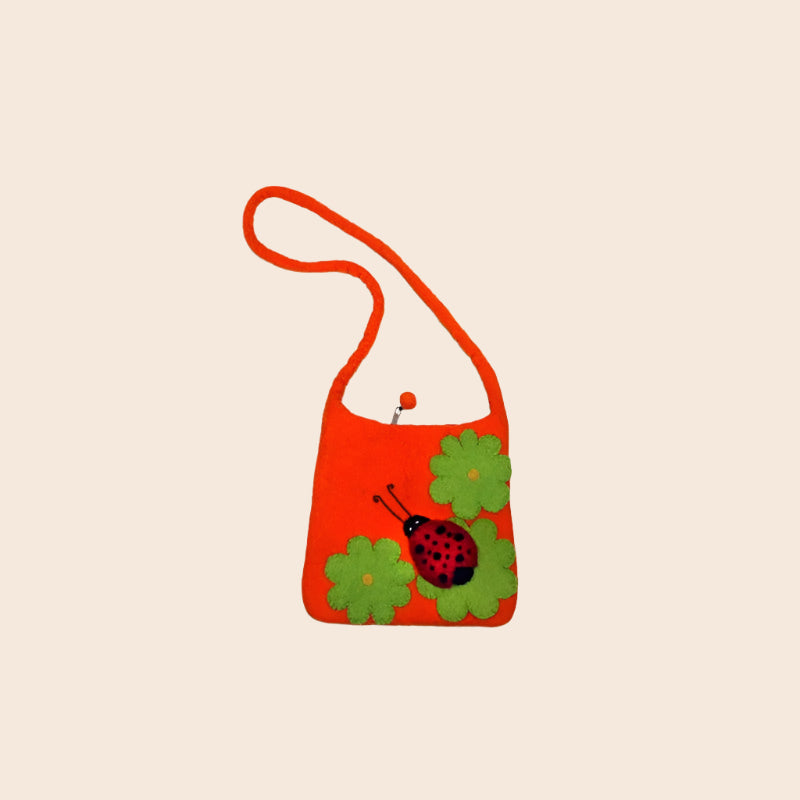 Lady Bug With Flower Cross Body Bag