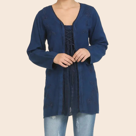 Renaissance Lace-Up Blouse