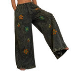 Embroidered Wide Leg Pants
