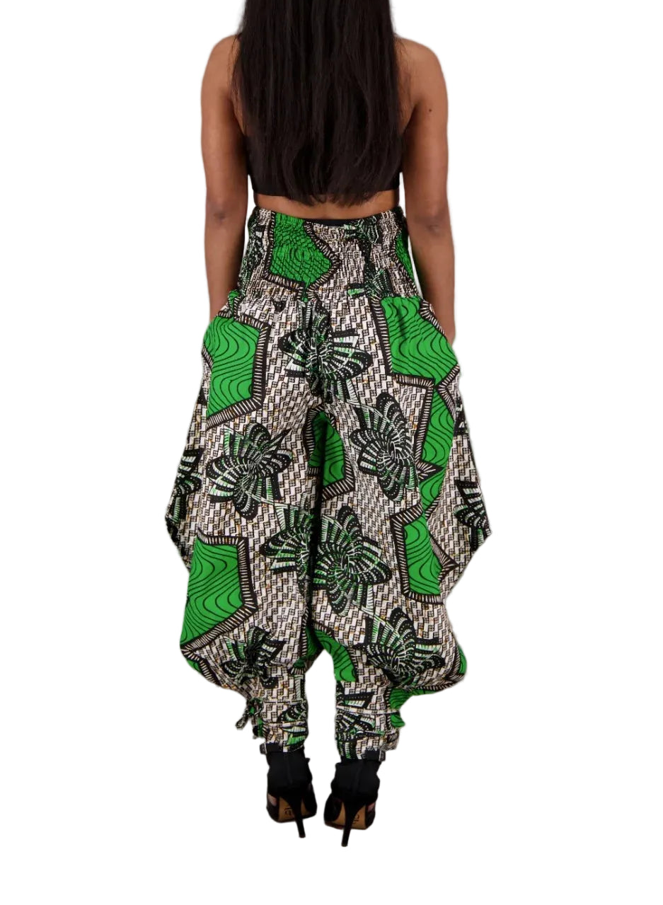 Ankara Print Harem Pants w/ Tied Ankle
