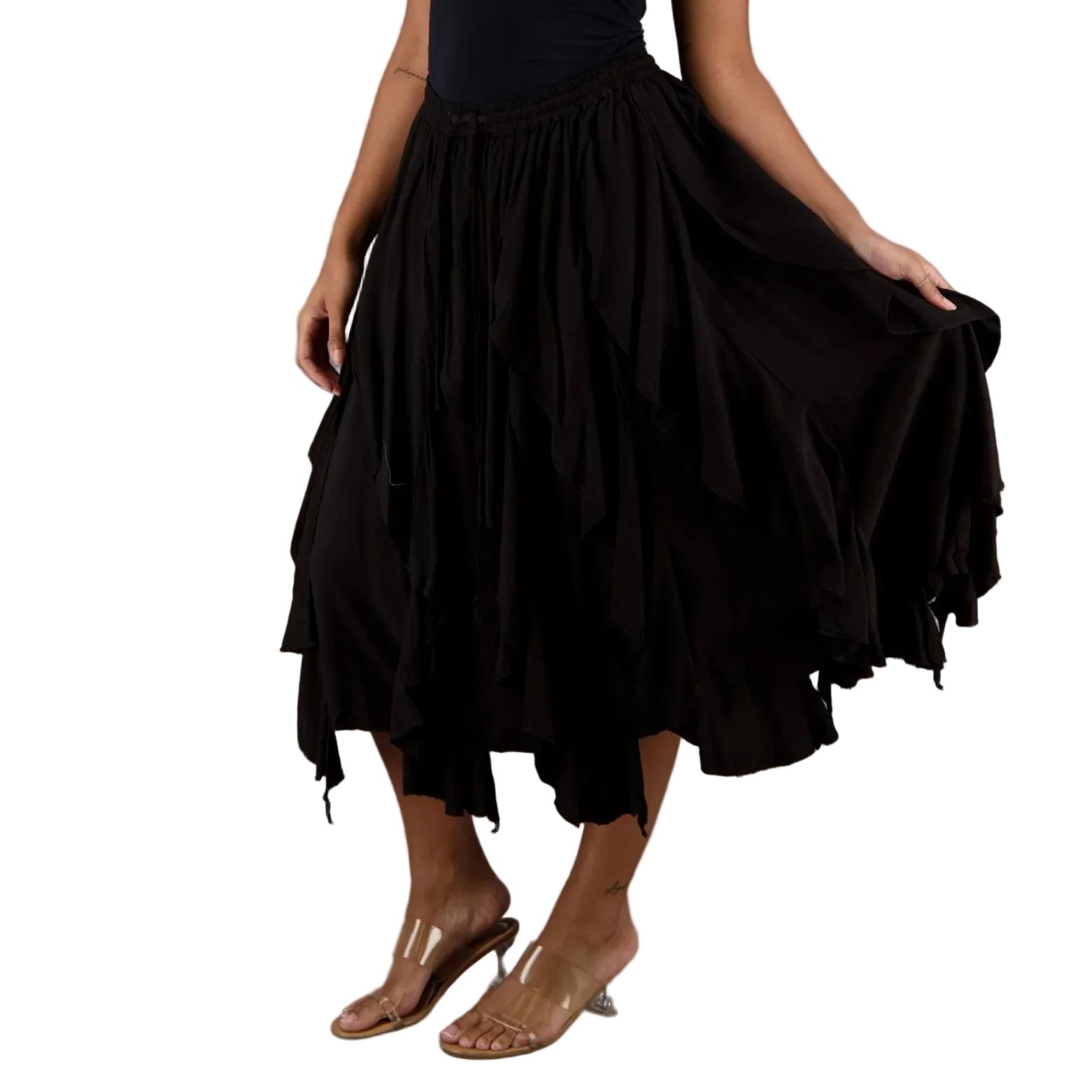 Ruffle Midi Skirt