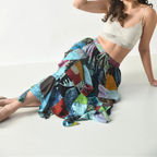 Patchwork Ruffle Layered Skirt