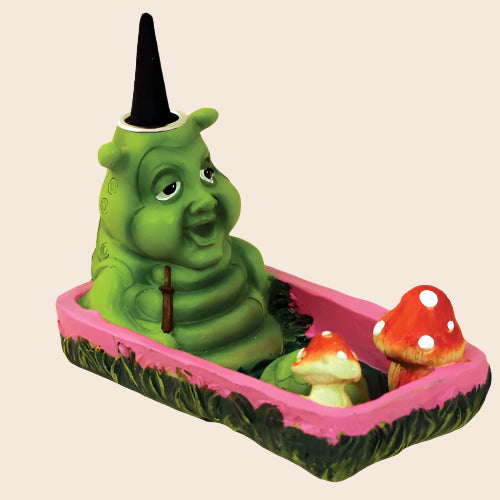 Caterpillar Smoking Hooka Back Flow Incense Burner