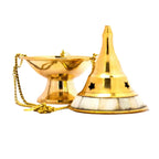 Brass Hanging Burner (Pearl Stone)