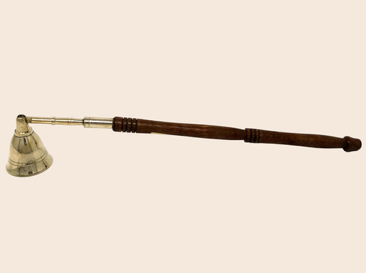 Brass Snuffer with Wooden Handle