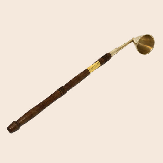 Brass Snuffer with Wooden Handle