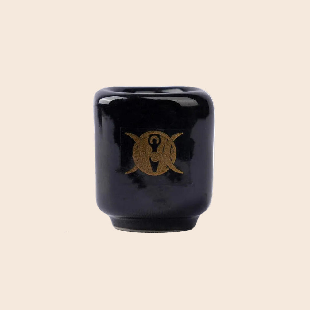 Ceramic Triple Moon Goddess Chime Candle Holder