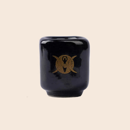 Ceramic Triple Moon Goddess Chime Candle Holder