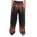 Black Floral Harem Pants