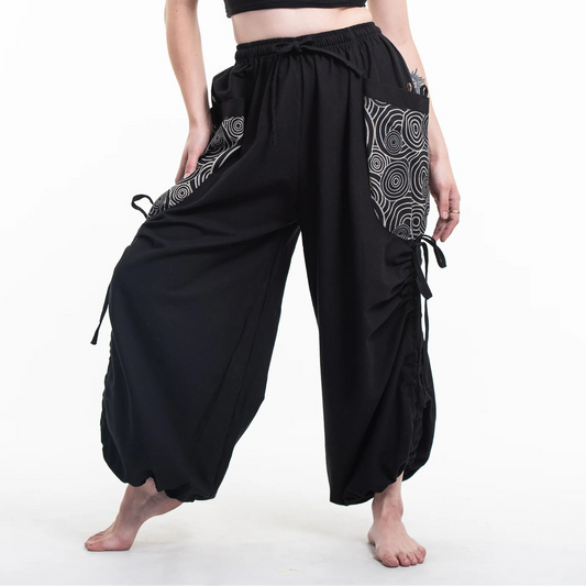 Cotton Swirl Pocket Harem Pants