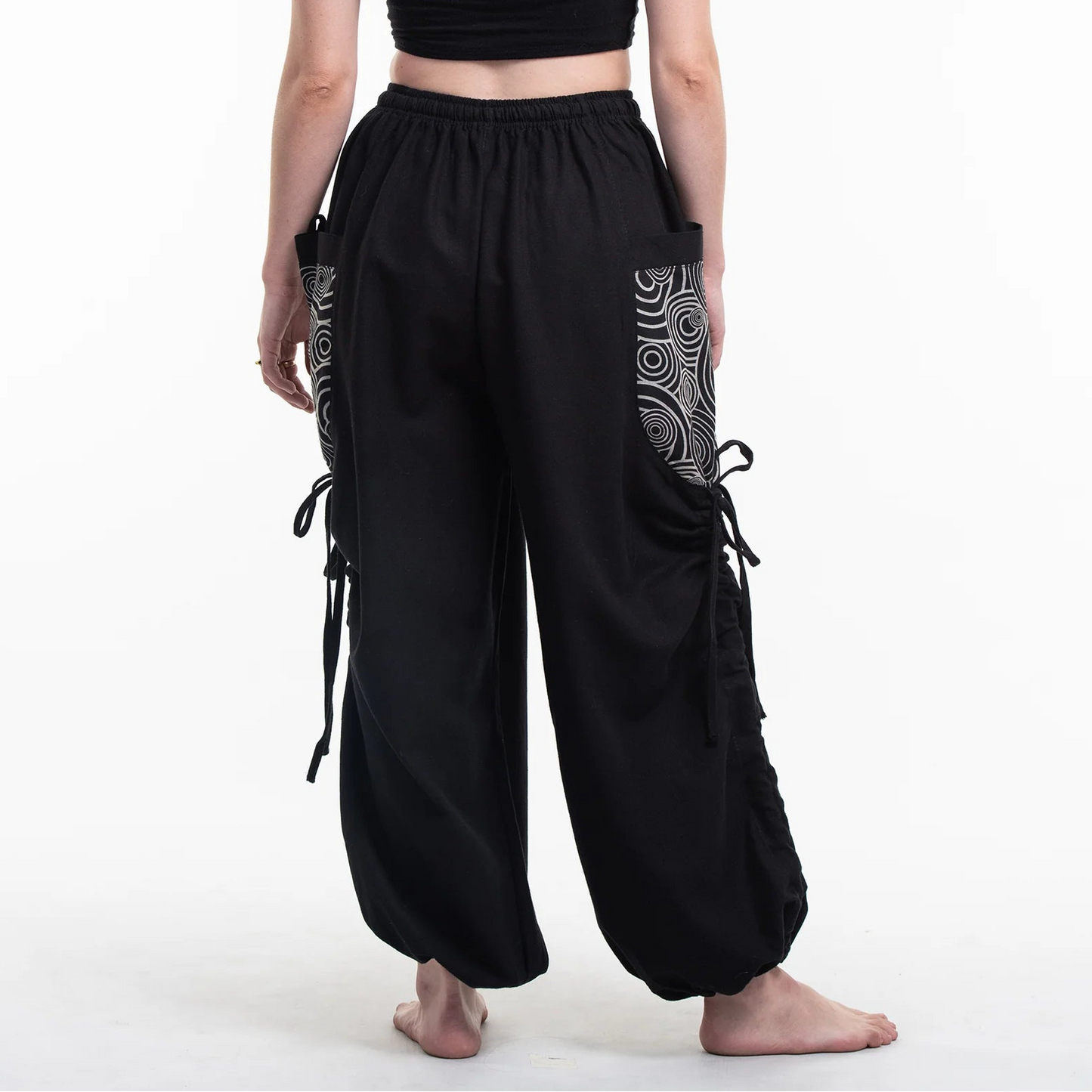 Cotton Swirl Pocket Harem Pants