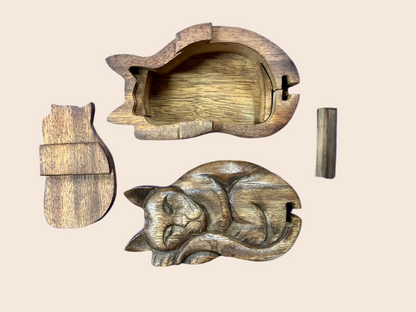 Sleeping Cat Puzzle Box