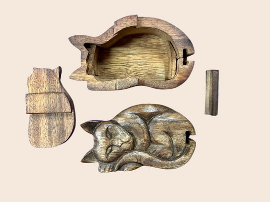 Sleeping Cat Puzzle Box