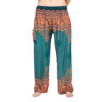 Teal and Orange Mandala Harem Pants