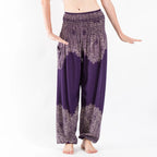 Purple Floral Mandala Harem Pants