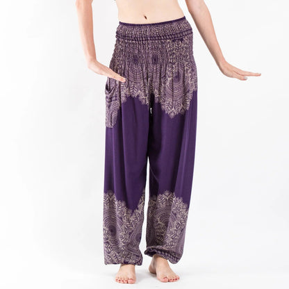 Purple Floral Mandala Harem Pants