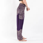 Purple Floral Mandala Harem Pants