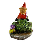 Gnome Sitting on a Toad Backflow Incense Burner