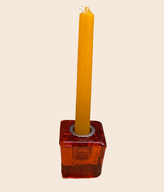 Orange Glass Spell Candle Holder