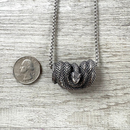 Coiled Snake Stainless Steel Necklace
