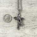 Praying Hands Cross Stainless Steel Necklace