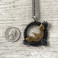 Gold Celtic Raven Stainless Steel Necklace